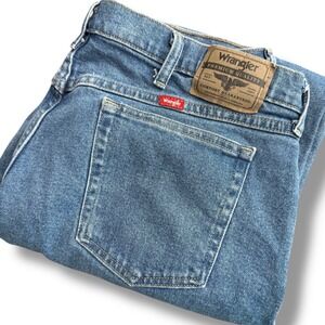 Wrangler Premium Quality Jeans Mens 40x32 Blue Comfort Guaranteed Denim Pants‎